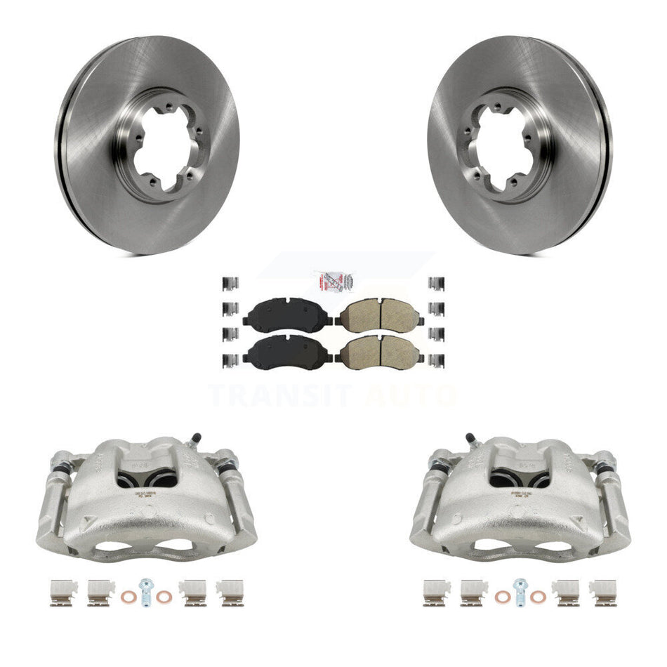Front Disc Brake Caliper Rotors & Semi-Metallic Pad Kit For Ford Transit-250 Transit-150 KC8-100474N