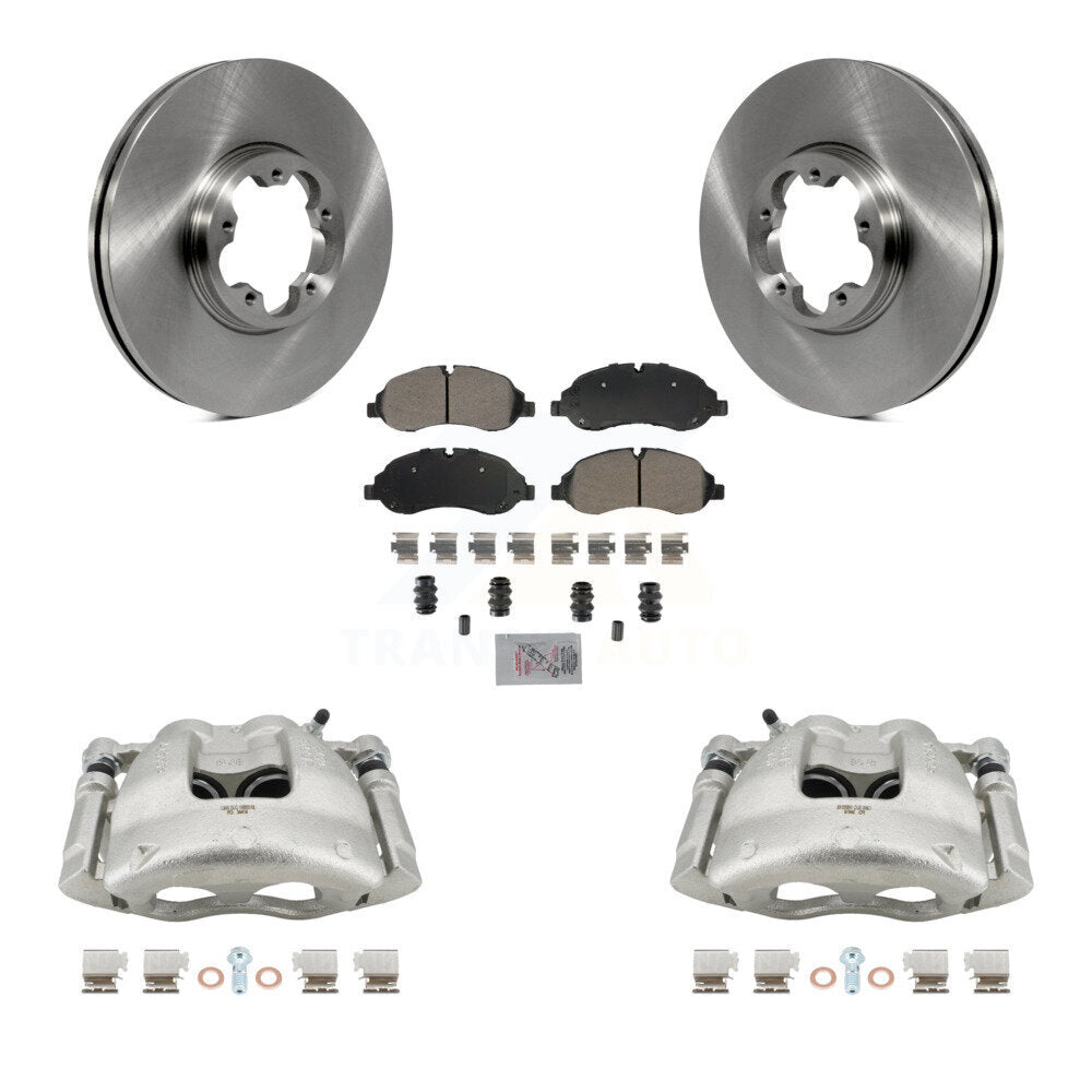 Front Disc Brake Caliper Rotors & Semi-Metallic Pad Kit For Ford Transit-250 Transit-150 KC8-100475N