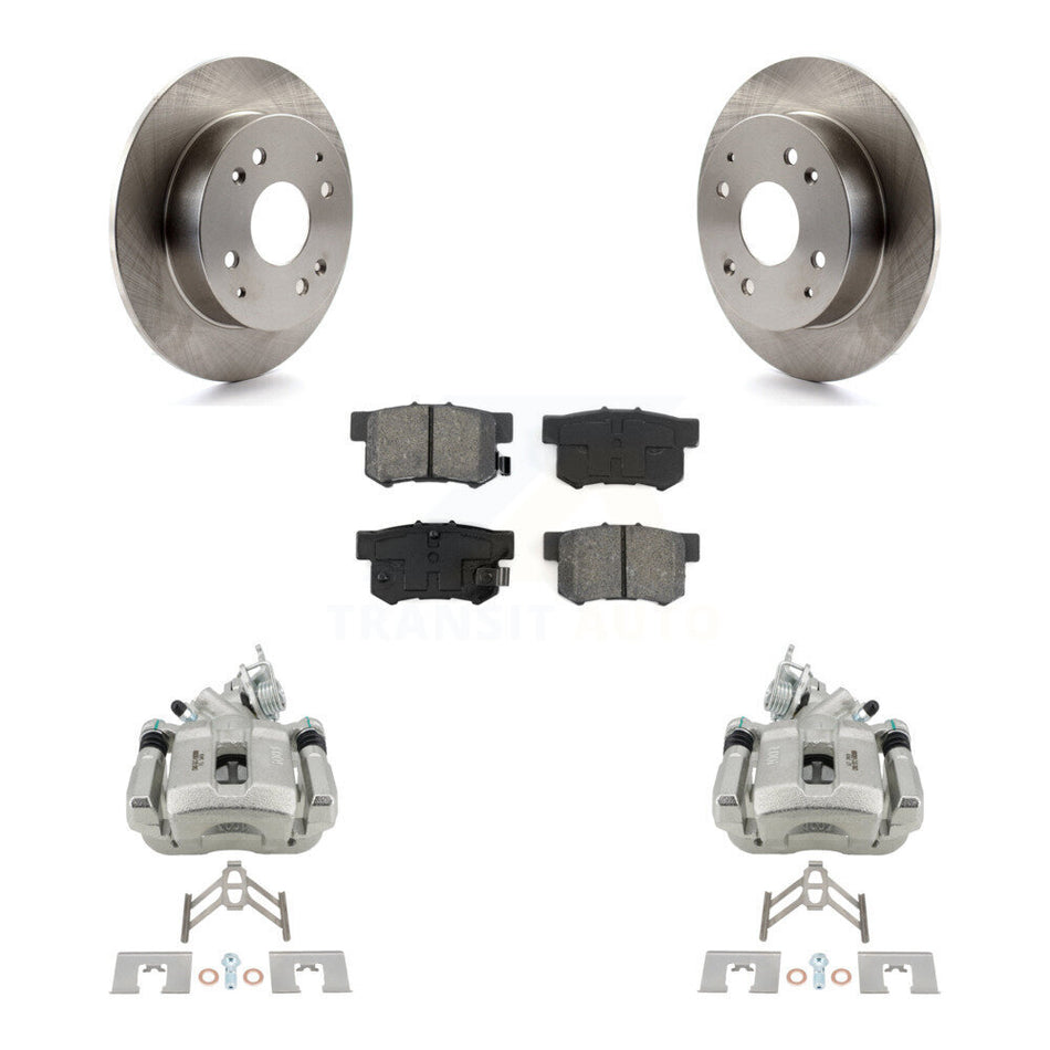 Rear Disc Brake Caliper Rotors And Semi-Metallic Pad Kit For 1998-2002 Honda Accord 2.3L KC8-100475S