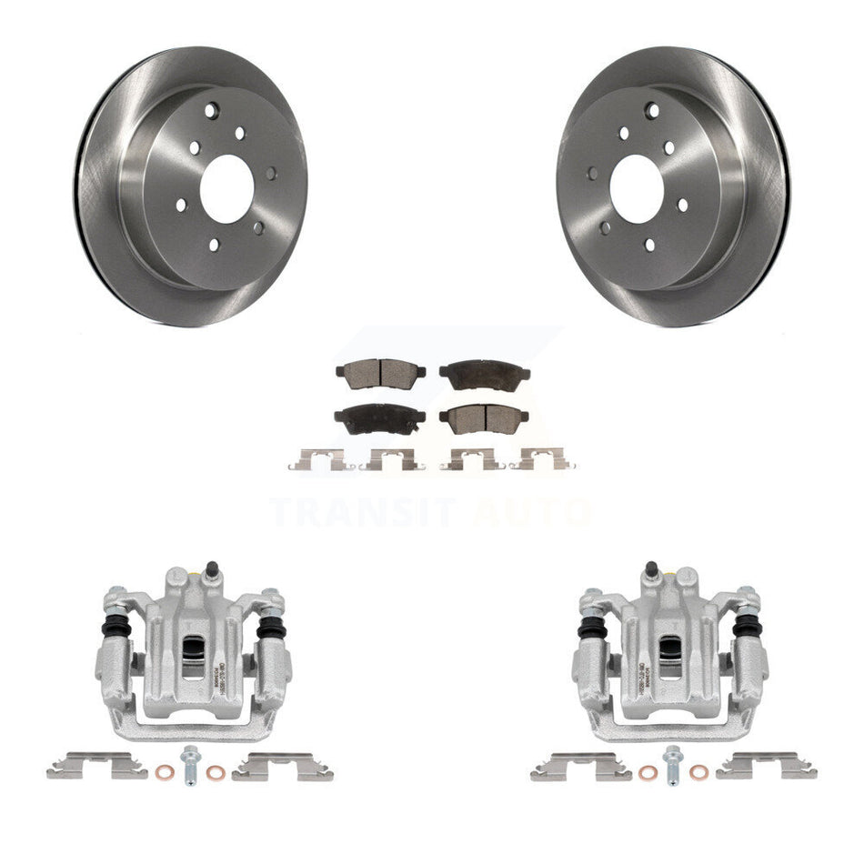 Rear Brake Caliper Rotor Semi-Metallic Pad Kit For Nissan Frontier Xterra Suzuki Equator KC8-100476P