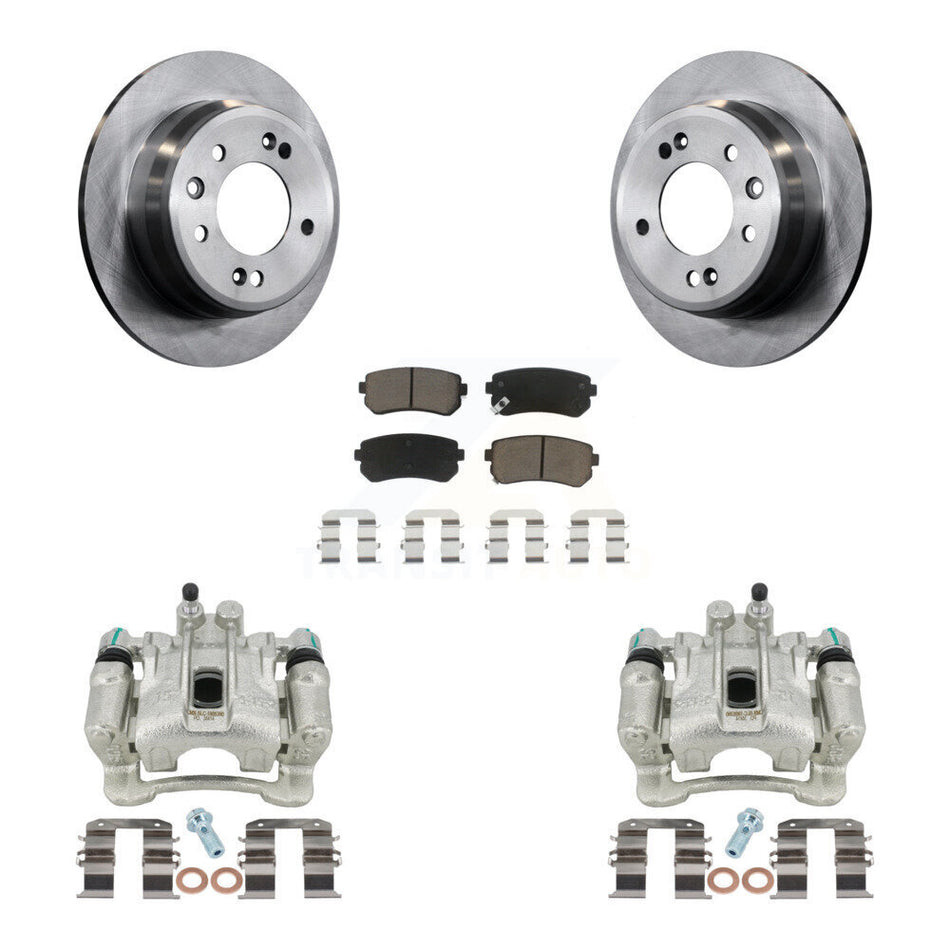 Rear Disc Brake Caliper Rotors And Ceramic Pads Kit For Hyundai Tucson Kia Sportage FWD KC8-100477C