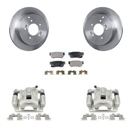 Rear Disc Brake Caliper Rotors And Semi-Metallic Pads Kit For Kia Sportage Hyundai Tucson KC8-100477P by Transit Auto