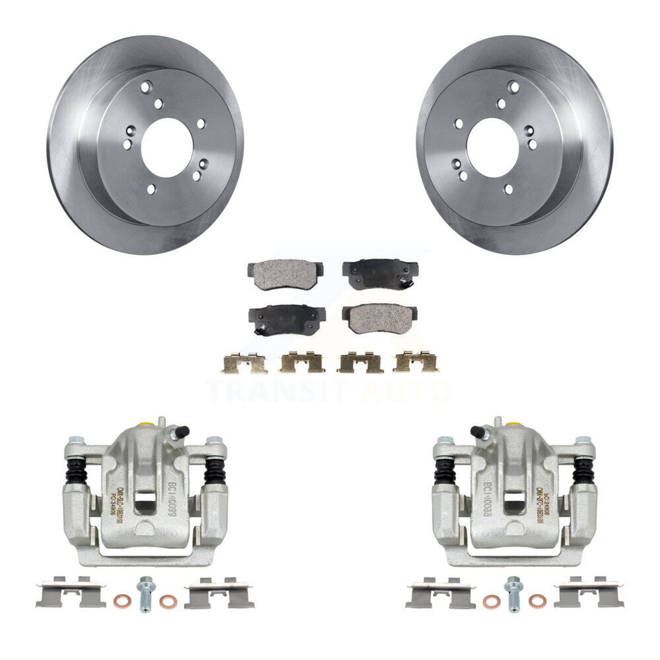 Rear Disc Brake Caliper Rotors And Semi-Metallic Pads Kit For Kia Sportage Hyundai Tucson KC8-100477P