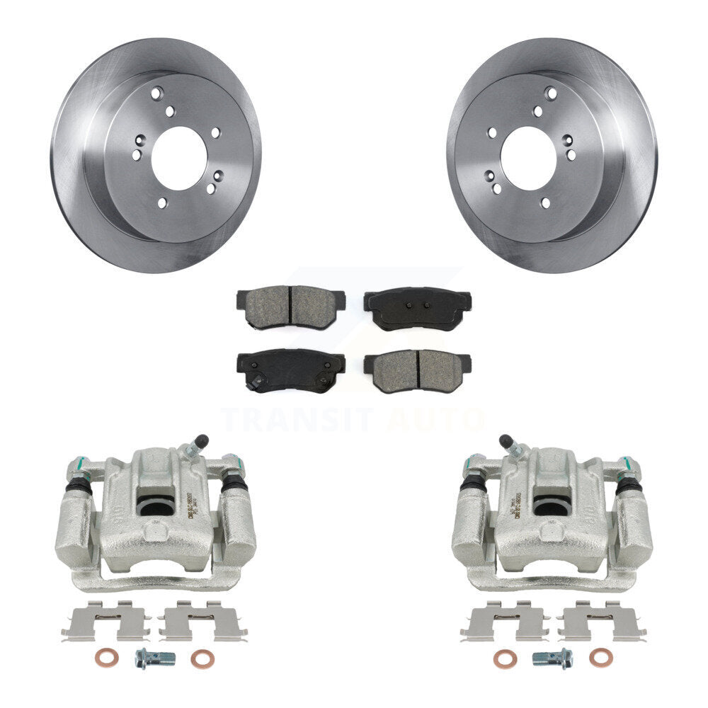 Rear Disc Brake Caliper Rotors And Semi-Metallic Pads Kit For 2001-2006 Hyundai Santa Fe KC8-100477S