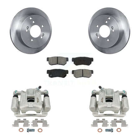 Rear Disc Brake Caliper Rotors And Semi-Metallic Pads Kit For 2001-2006 Hyundai Santa Fe KC8-100477S