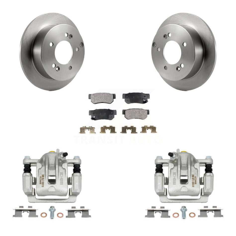 Rear Disc Brake Caliper Rotors And Semi-Metallic Pads Kit For Kia Sportage Hyundai Tucson FWD KC8-100478P