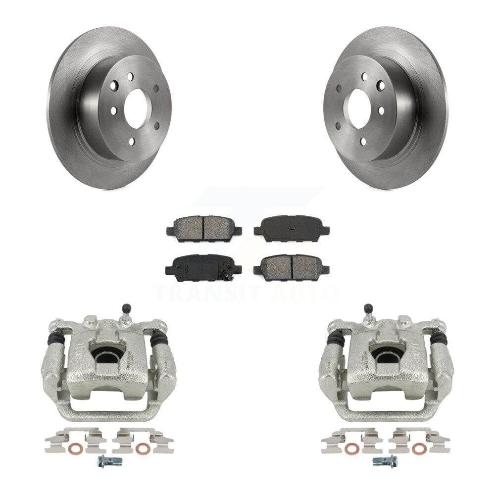 Rear Disc Brake Caliper Rotors And Semi-Metallic Pads Kit For Nissan Altima Maxima KC8-100480S by Transit Auto