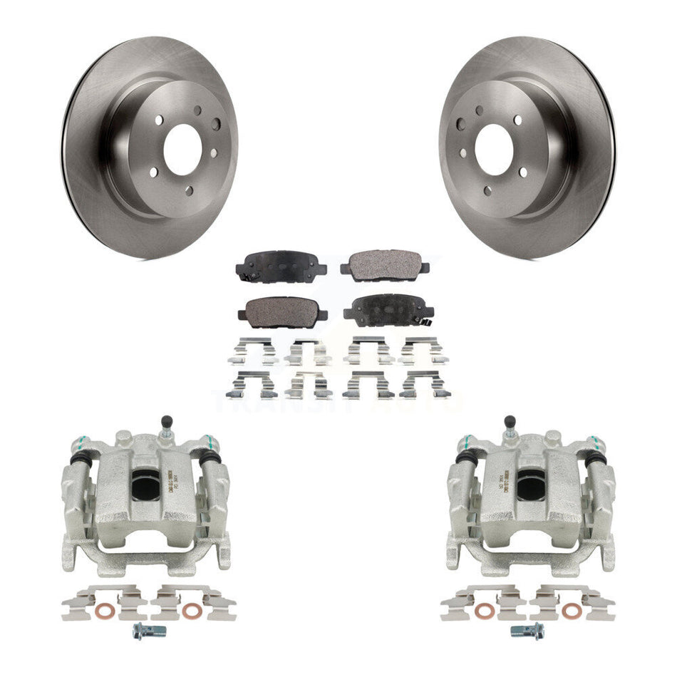 Rear Disc Brake Caliper Rotors And Semi-Metallic Pads Kit For INFINITI G37 Nissan 370Z G25 Q40 M35 M45 KC8-100481P