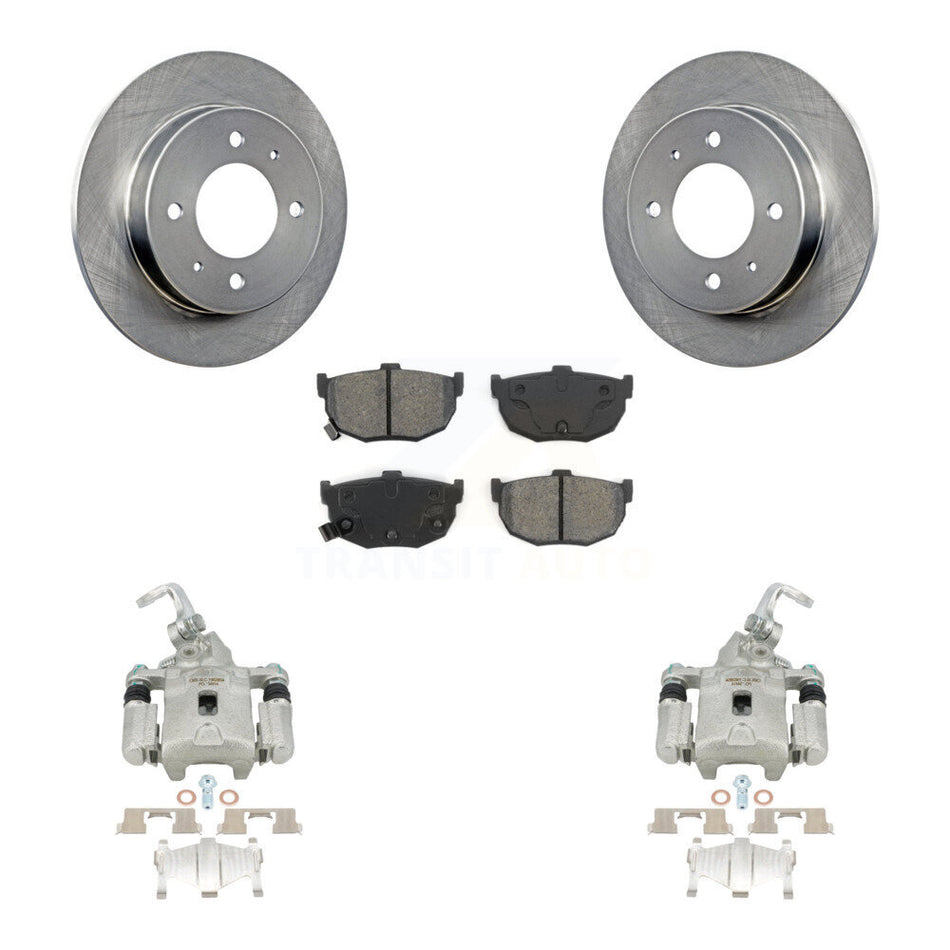 Rear Disc Brake Caliper Rotors And Semi-Metallic Pads Kit For Hyundai Elantra KC8-100481S by Transit Auto