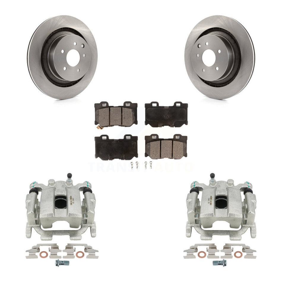 Rear Disc Brake Caliper Rotors And Semi-Metallic Pads Kit For INFINITI G37 Nissan 370Z KC8-100483P