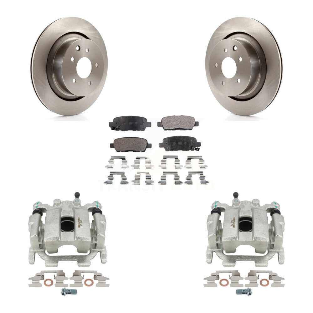 Rear Disc Brake Caliper Rotors And Semi-Metallic Pads Kit For 2011 INFINITI G37 X Sport With Single Piston Front KC8-100484P by Transit Auto