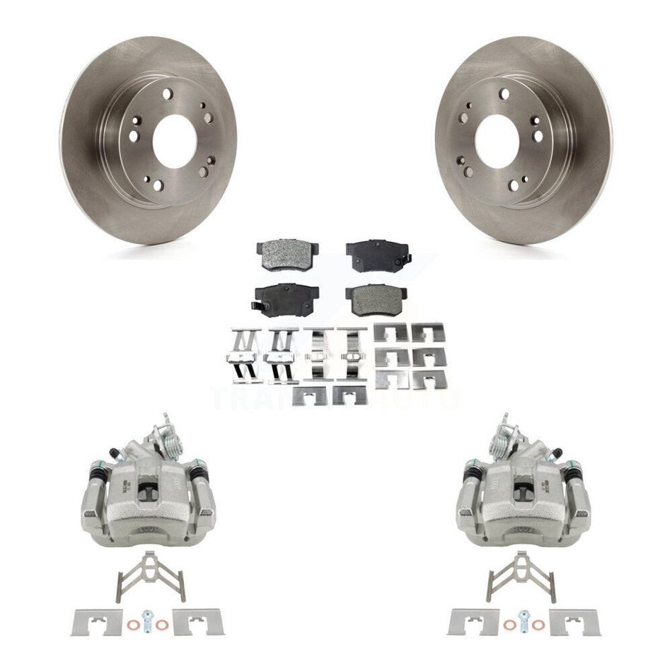 Rear Disc Brake Caliper Rotors And Semi-Metallic Pads Kit For Honda Accord Acura TSX KC8-100485P