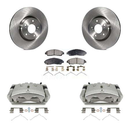 Front Disc Brake Caliper Rotors And Ceramic Pads Kit For 2009-2015 Honda Pilot KC8-100485T