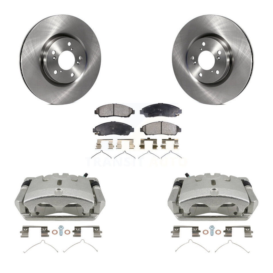Front Disc Brake Caliper Rotors And Ceramic Pads Kit For 2009-2015 Honda Pilot KC8-100485T
