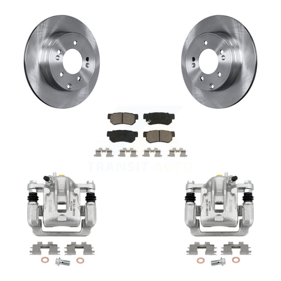 Rear Disc Brake Caliper Rotors And Ceramic Pads Kit For Hyundai Sonata 3.3L KC8-100486C