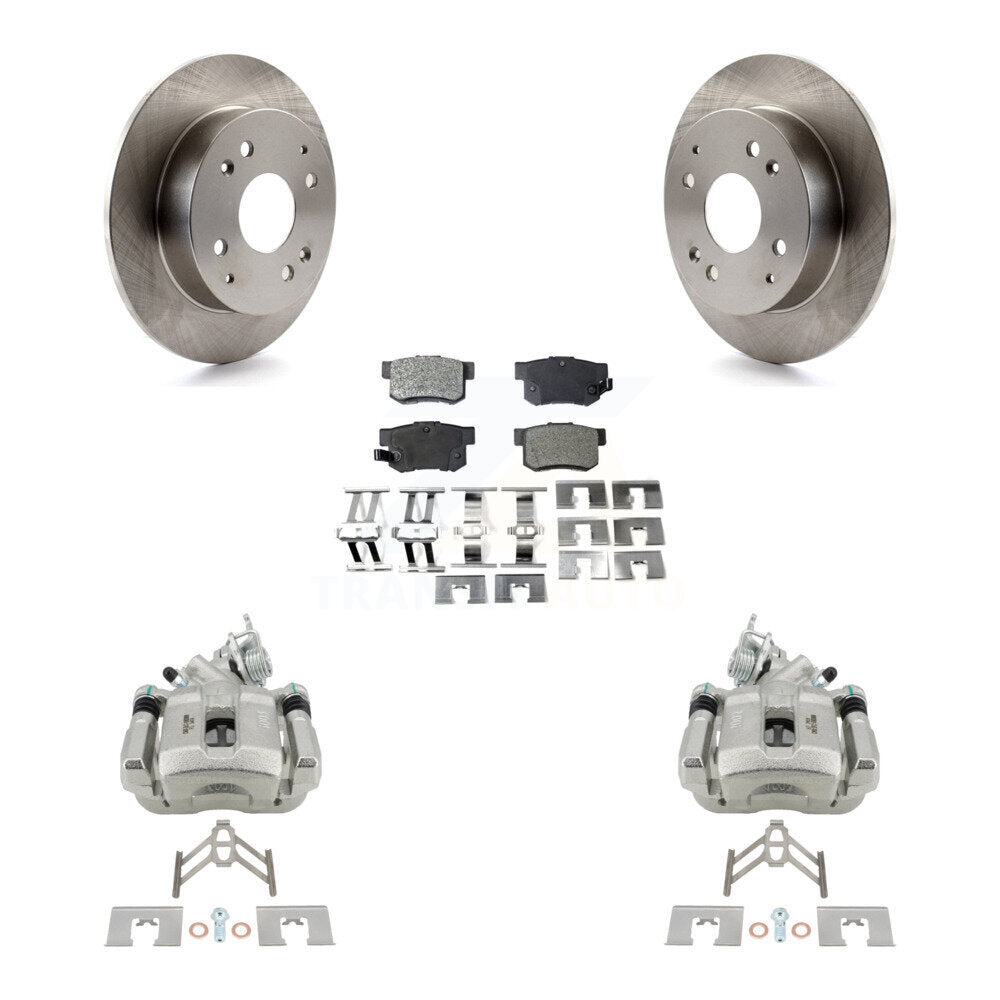 Rear Disc Brake Caliper Rotors And Semi-Metallic Pad Kit For 1998-2002 Honda Accord 2.3L KC8-100486P