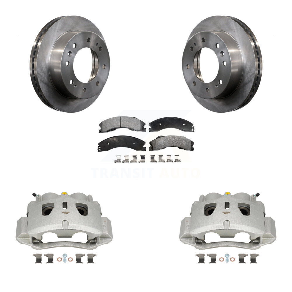 Front Brake Caliper Rotor And Ceramic Pad Kit For GMC Chevrolet Sierra 2500 HD Silverado KC8-100486T