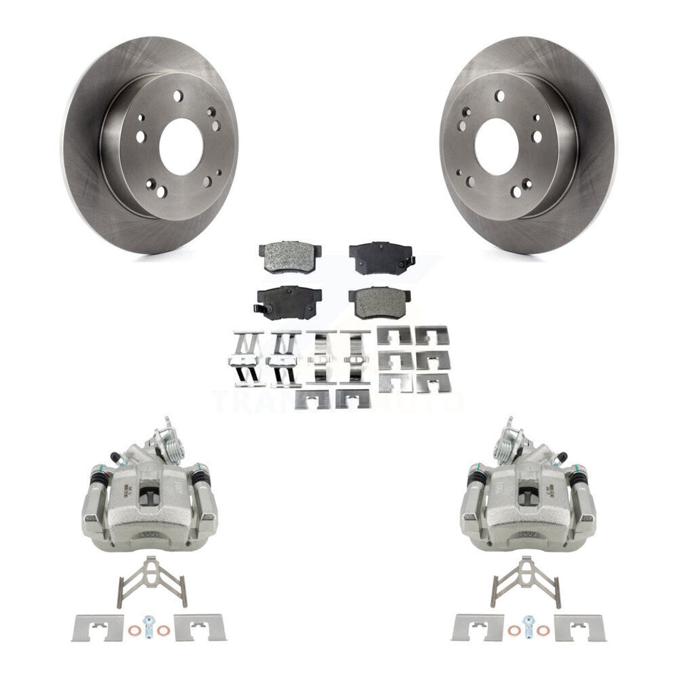 Rear Disc Brake Caliper Rotors And Semi-Metallic Pad Kit For 1998-2002 Honda Accord 3.0L KC8-100487P