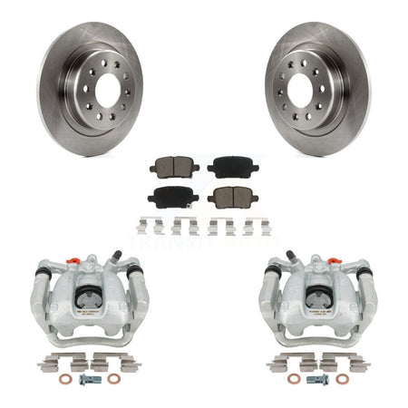 Rear Disc Brake Caliper Rotors And Ceramic Pads Kit For 2018-2020 Chevrolet Equinox GMC Terrain KC8-100488C by Transit Auto