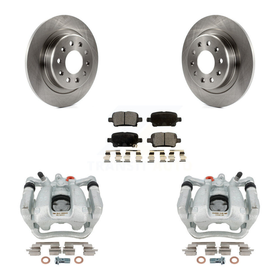 Rear Disc Brake Caliper Rotors And Semi-Metallic Pads Kit For Buick LaCrosse Regal TourX KC8-100488P