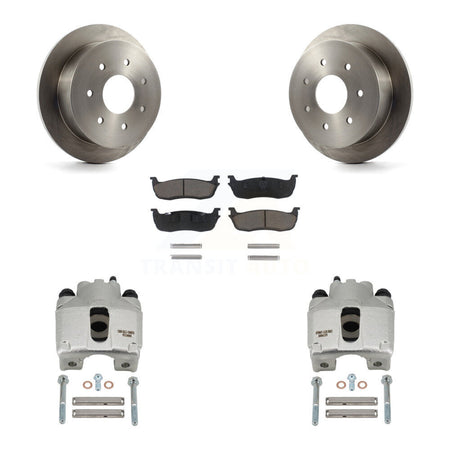 Rear Disc Brake Caliper Rotors And Ceramic Pads Kit For Ford F-250 HD KC8-100491C
