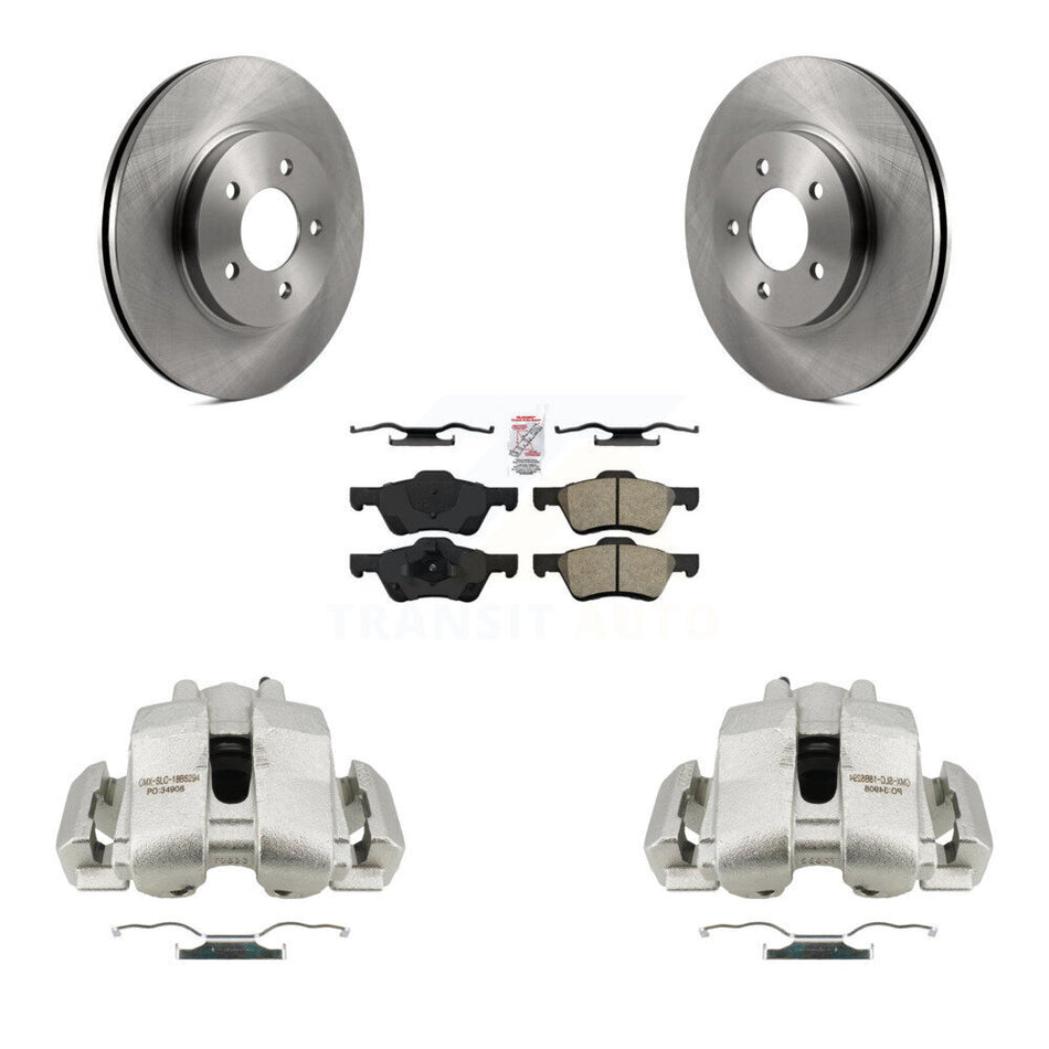 Front Disc Brake Caliper Rotors And Semi-Metallic Pads Kit For Ford Escape Mercury Mariner Mazda Tribute KC8-100491N