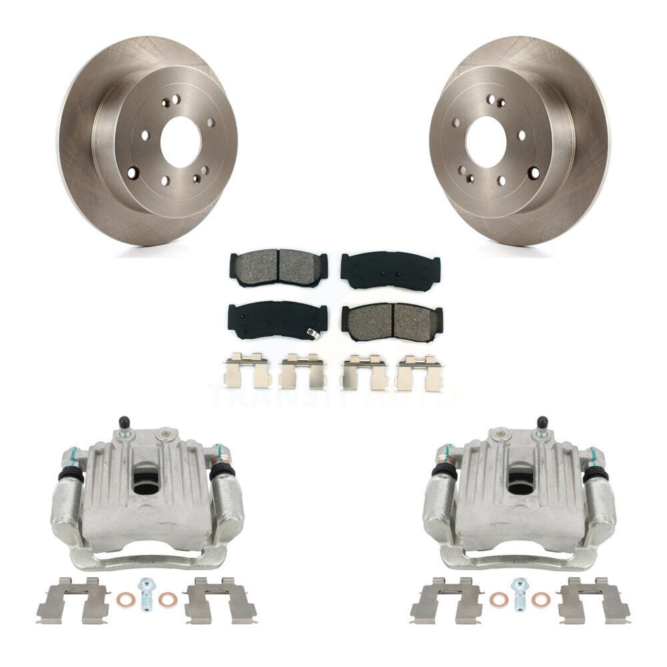 Rear Disc Brake Caliper Rotors And Semi-Metallic Pads Kit For 2007-2009 Hyundai Santa Fe KC8-100492S by Transit Auto