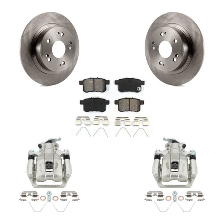 Rear Disc Brake Caliper Rotors And Semi-Metallic Pads Kit For Honda Accord Acura TSX KC8-100493S