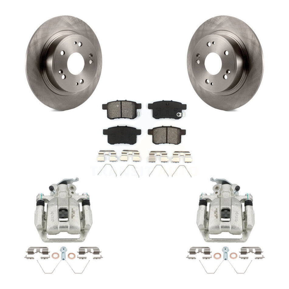 Rear Disc Brake Caliper Rotors And Semi-Metallic Pads Kit For Honda Accord Acura TSX KC8-100493S