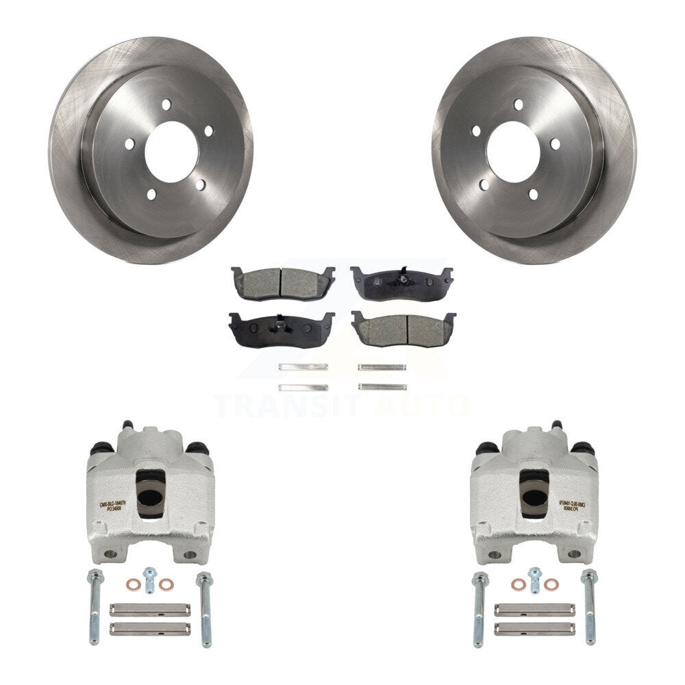 Rear Disc Brake Caliper Rotors And Semi-Metallic Pads Kit For Lincoln Blackwood KC8-100494P