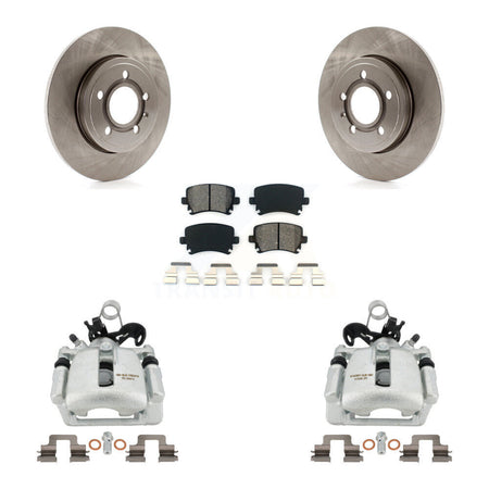 Rear Disc Brake Caliper Rotors And Semi-Metallic Pads Kit For Audi A4 Quattro KC8-100494S by Transit Auto