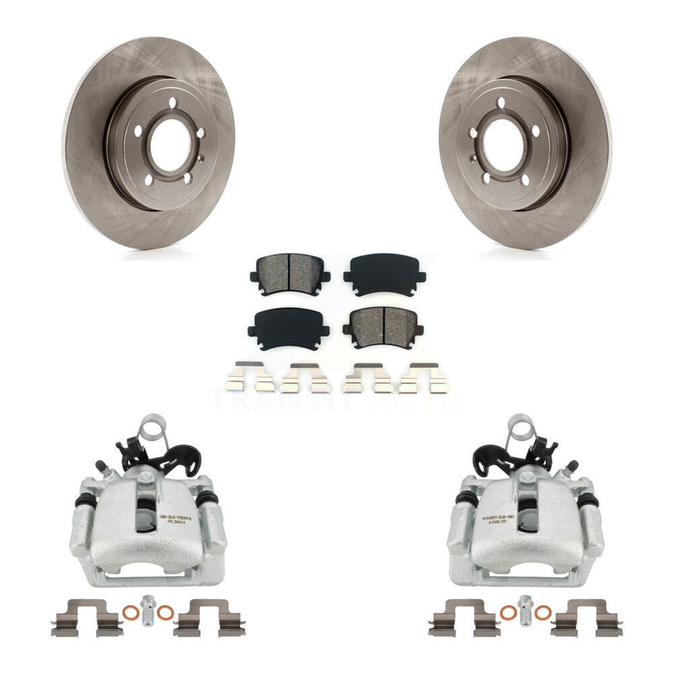 Rear Disc Brake Caliper Rotors And Semi-Metallic Pads Kit For Audi A4 Quattro KC8-100494S