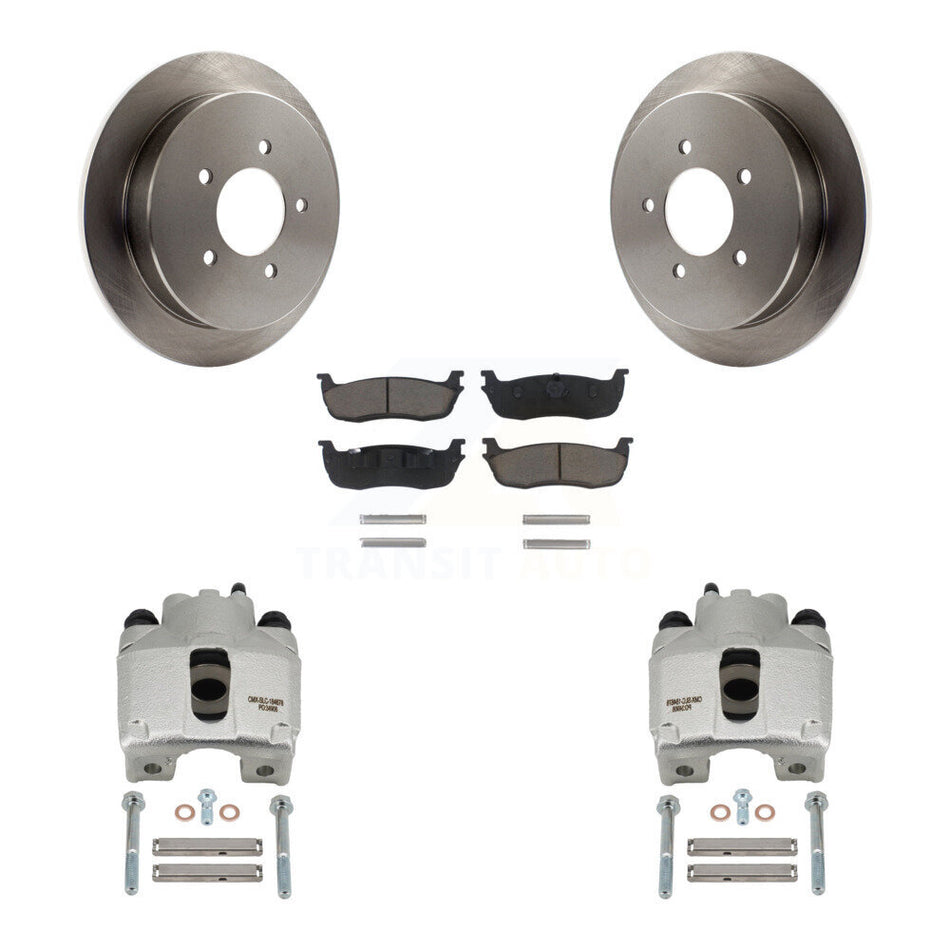 Rear Disc Brake Caliper Rotors And Ceramic Pads Kit For 1997-1998 Ford F-150 Expedition KC8-100495C