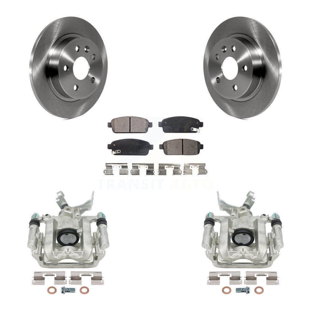 Rear Disc Brake Caliper Rotors And Semi-Metallic Pads Kit For Chevrolet Buick Encore Sonic Trax KC8-100497P by Transit Auto