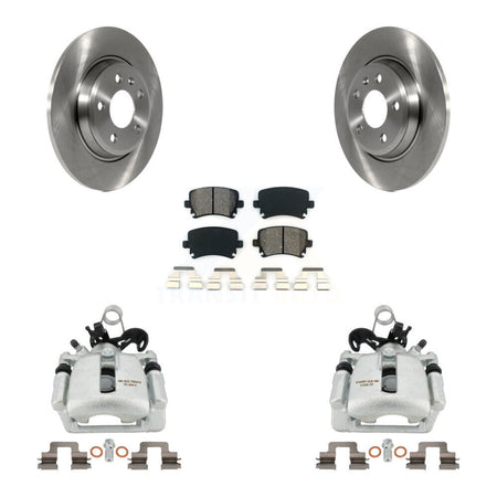 Rear Disc Brake Caliper Rotors And Semi-Metallic Pads Kit For 2009 Audi A4 Quattro Convertible With 300mm Diameter Rotor KC8-100497S by Transit Auto