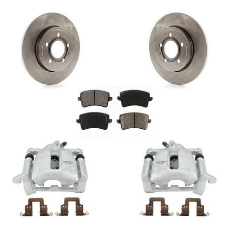 Rear Disc Brake Caliper Rotors And Semi-Metallic Pads Kit For 2009 Audi A4 Quattro Sedan Wagon With 288mm Diameter Rotor KC8-100498S by Transit Auto