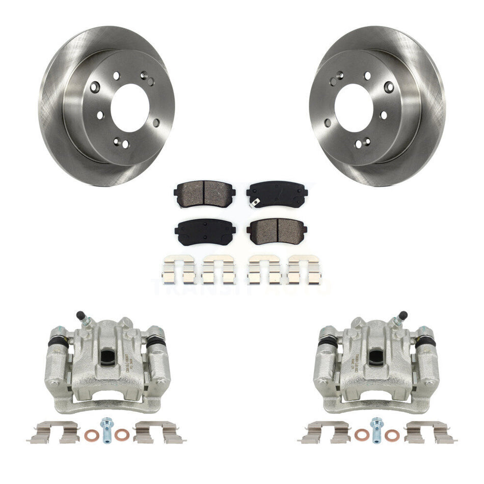 Rear Disc Brake Caliper Rotors And Semi-Metallic Pads Kit For Kia Forte Koup Forte5 KC8-100502S
