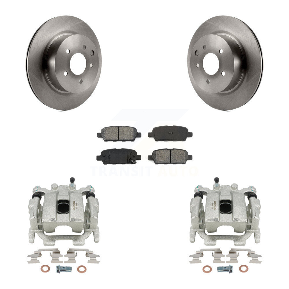 Rear Disc Brake Caliper Rotors And Semi-Metallic Pads Kit For INFINITI QX50 EX35 EX37 KC8-100504S by Transit Auto