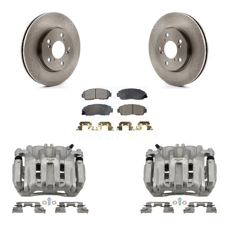 Front Disc Brake Caliper Rotors And Ceramic Pads Kit For 2005-2010 Honda Odyssey KC8-100504T