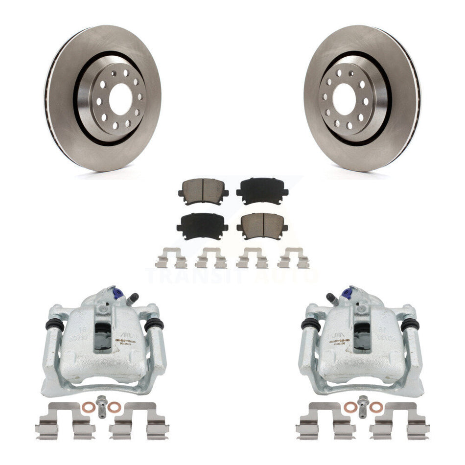 Rear Disc Brake Caliper Rotors And Ceramic Pads Kit For Volkswagen CC Passat KC8-100505C