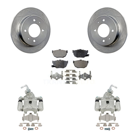 Rear Disc Brake Caliper Rotors And Semi-Metallic Pads Kit For Hyundai Elantra rear brakes KC8-100505P by Transit Auto