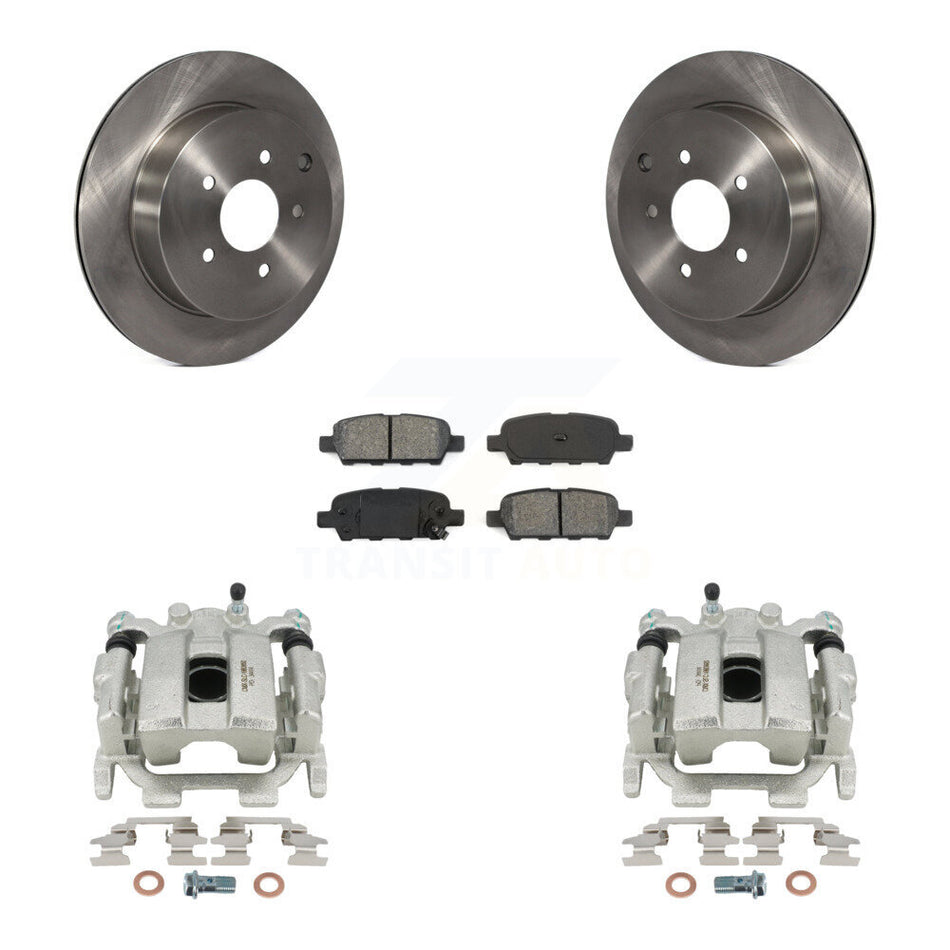 Rear Disc Brake Caliper Rotors And Semi-Metallic Pads Kit For INFINITI FX35 QX70 FX37 KC8-100505S