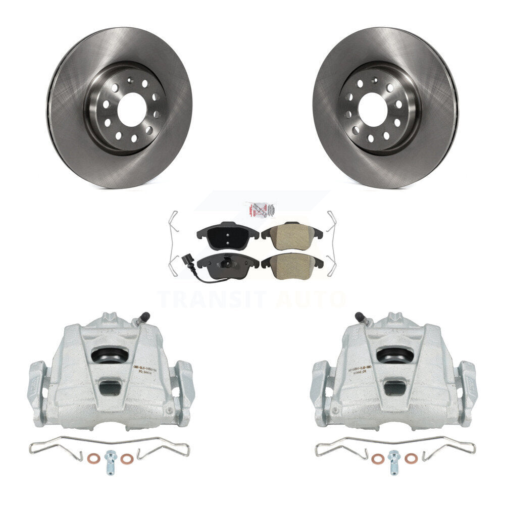 Front Disc Brake Caliper Rotors And Semi-Metallic Pads Kit For Volkswagen Passat Tiguan Audi Q3 Quattro Limited KC8-100506N by Transit Auto