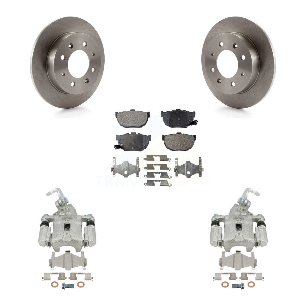 Rear Disc Brake Caliper Rotors And Semi-Metallic Pads Kit For Kia Spectra Spectra5 KC8-100506P by Transit Auto