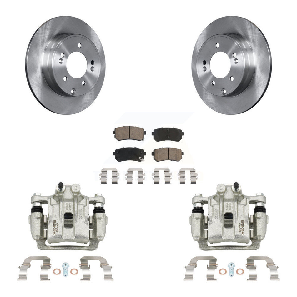 Rear Disc Brake Caliper Rotors And Ceramic Pads Kit For Hyundai Sonata Kia Optima KC8-100507C