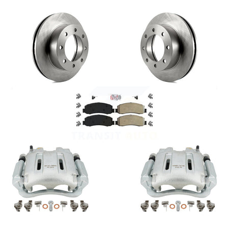 Front Disc Brake Caliper Rotors And Semi-Metallic Pads Kit For Ford F-250 Super Duty F-350 With Single Rear Wheels 4WD KC8-100508N by Transit Auto