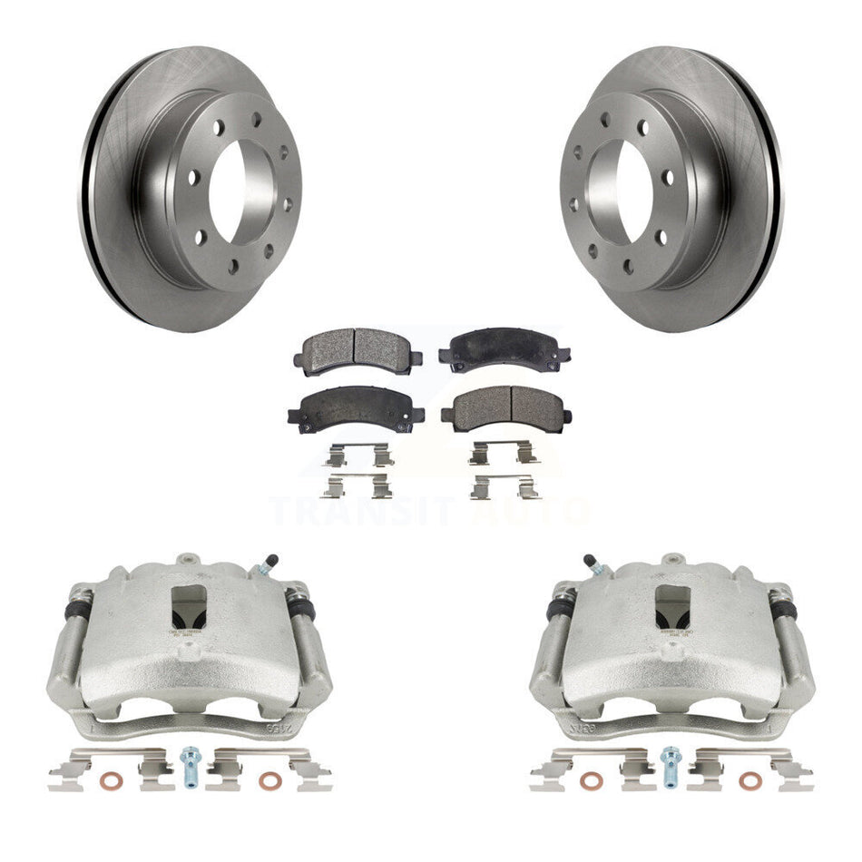 Rear Disc Brake Caliper Rotors And Semi-Metallic Pads Kit For Chevrolet Express 3500 2500 GMC Savana KC8-100508P by Transit Auto