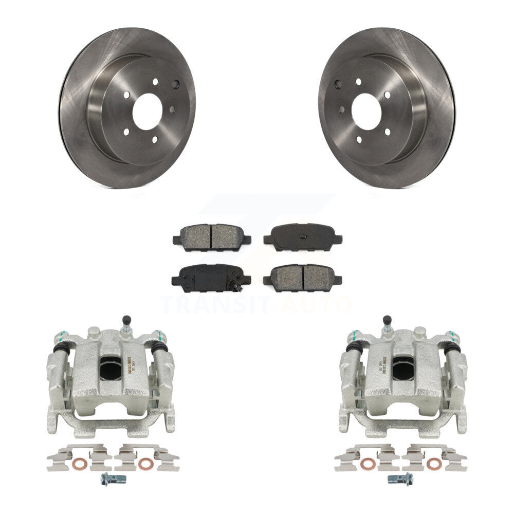 Rear Disc Brake Caliper Rotors And Semi-Metallic Pads Kit For Nissan Murano INFINITI Pathfinder QX60 Q50 Quest JX35 M37 Q60 Q70L Q70 M56 M35h KC8-100508S by Transit Auto