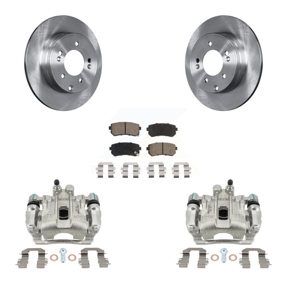 Rear Disc Brake Caliper Rotors And Ceramic Pads Kit For Hyundai Sonata Kia Optima KC8-100509C