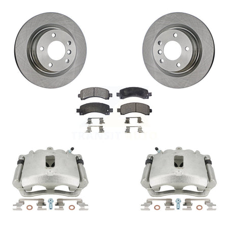 Rear Disc Brake Caliper Rotors And Semi-Metallic Pads Kit For Chevrolet Express 3500 2500 GMC Savana KC8-100509P by Transit Auto